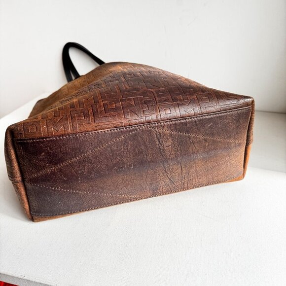 Longchamp Essential Embossed Leather North/South Tote Ombré Brown - Picture 5 of 16